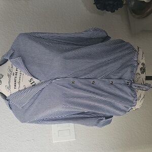 Eden & Olivia Navy Striped Button-Down Shirt
